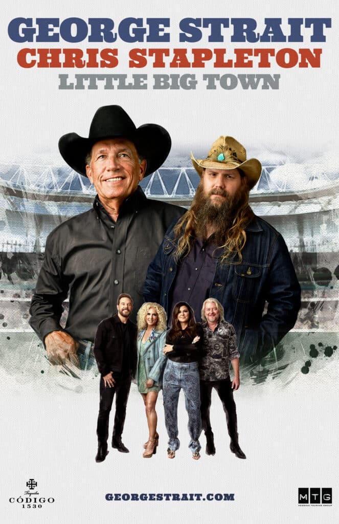 Chris Stapleton and Little Big Town are set to accompany country king George Strait on tour in 2023 with a limited 6-date run, visiting Phoenix, Seattle, Denver, Milwaukee, Nashville and Tampa.