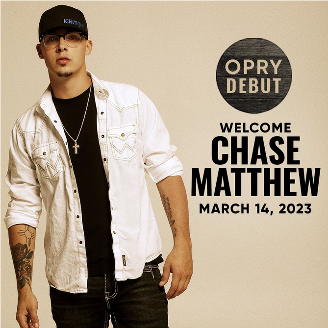 Chase Matthew Grand Ole Opry Debut March 14