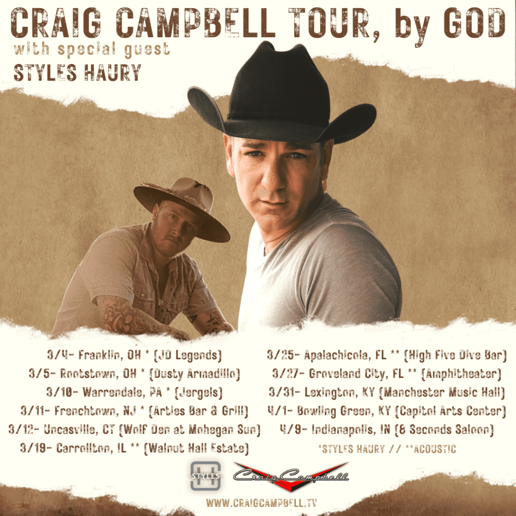 Dates Announced for The Craig Campbell Tour, by God