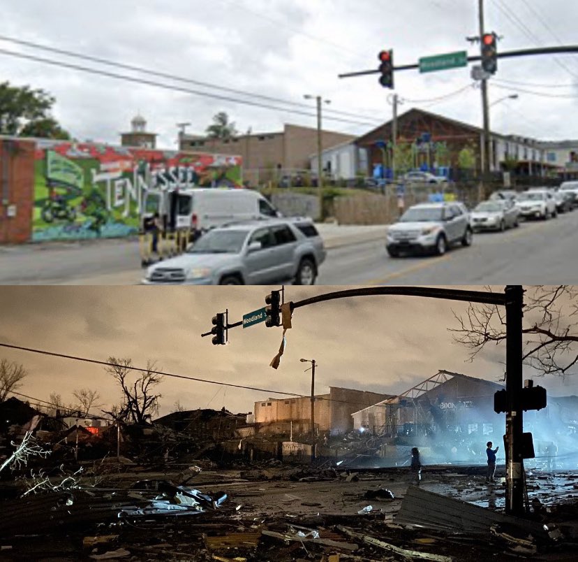Nashville Tornado Before and After