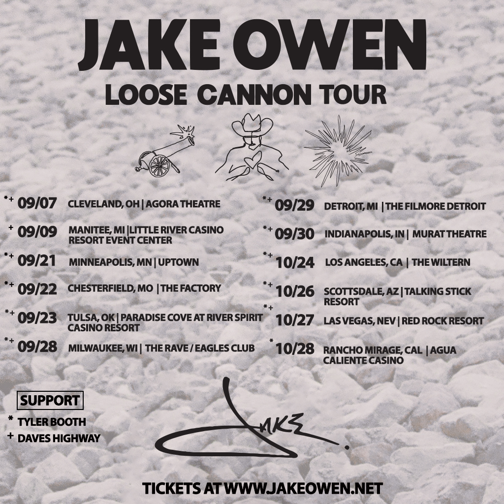 Jake Owen Announces Loose Cannon Tour