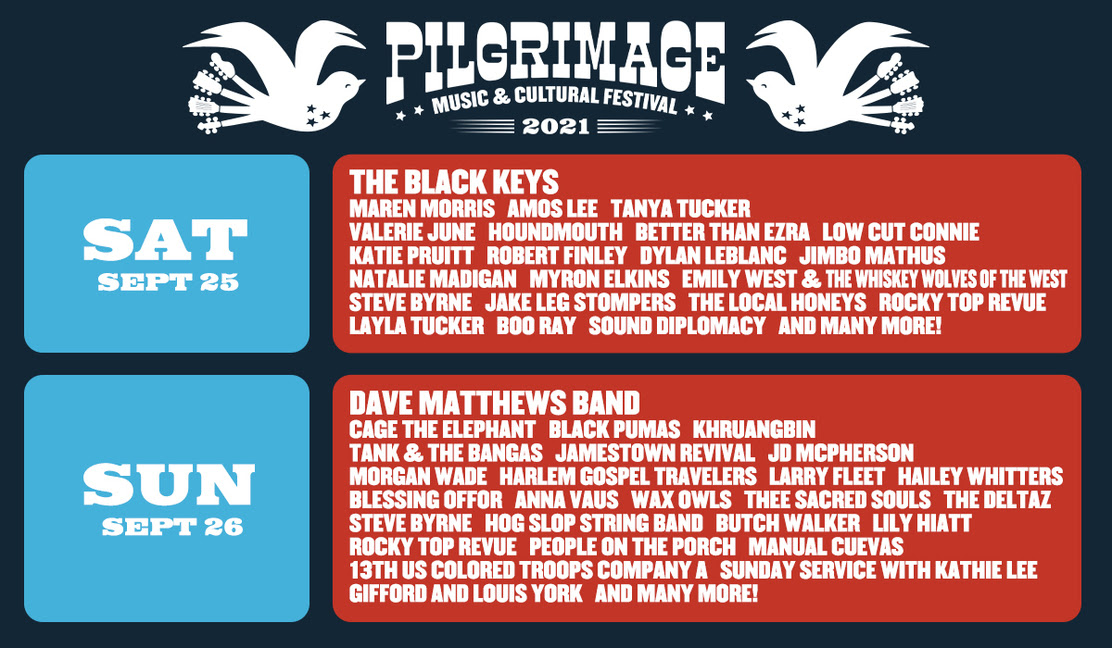 Pilgrimage Festival 2021 Daily Schedule
