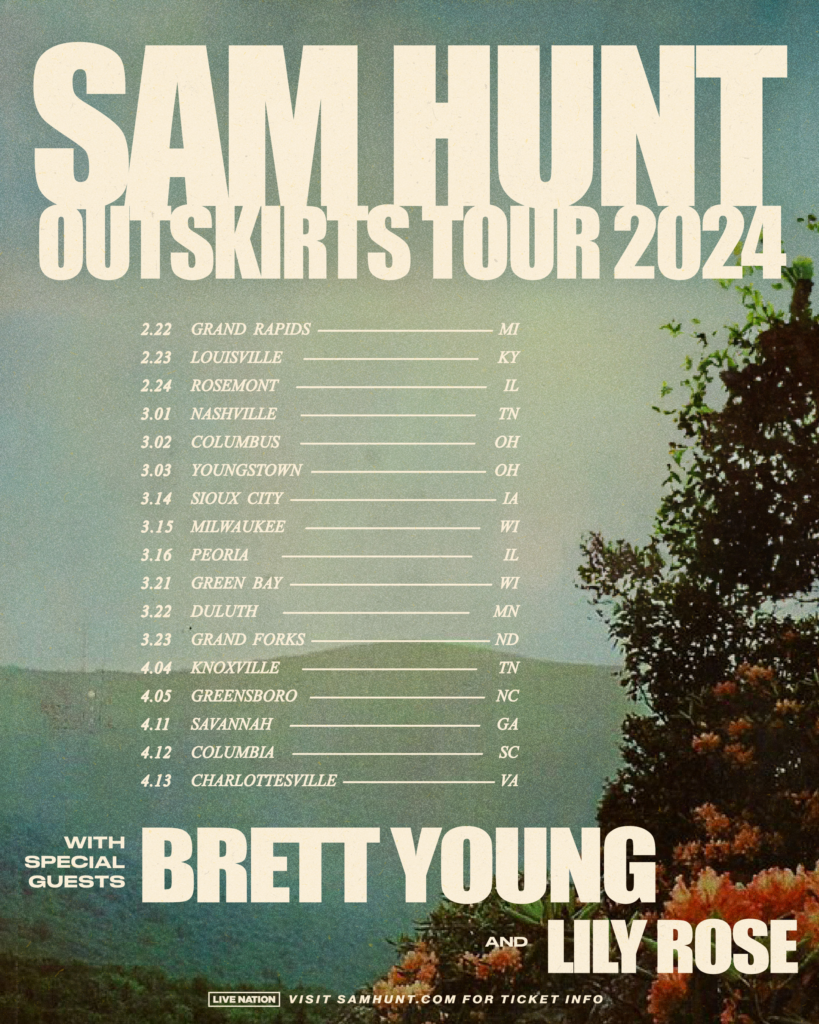 Sam Hunt Announces His Arena Headlining Outskirts Tour 2024