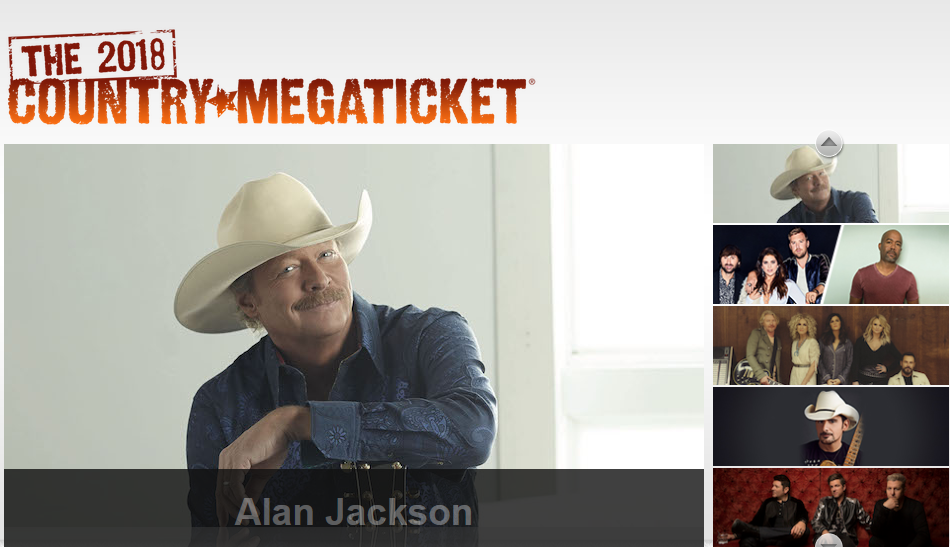 2018 Country Megaticket Artists and Venues