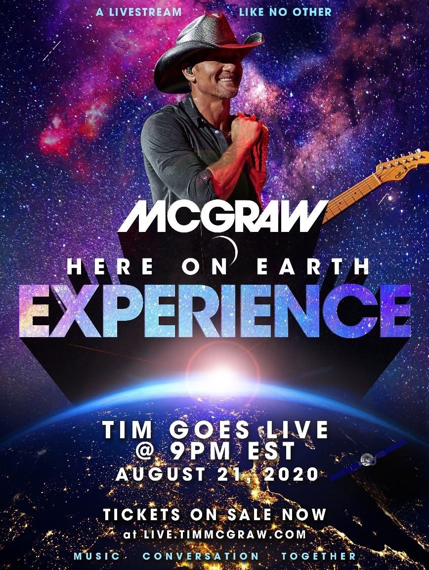 Tim McGraw announces Here on Earth EXPERIENCE OneOfAKind Livestream
