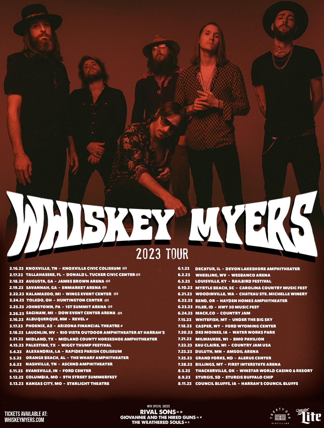 Whiskey Myers Adds 15 Dates to 2023 Tour
