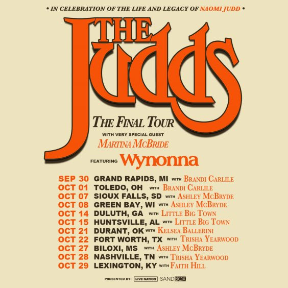 Wynonna Judd Announces Line-Up of Famous Friends Stepping In To Join Her On The Judds The Final Tour With Very Special Guest Martina McBride