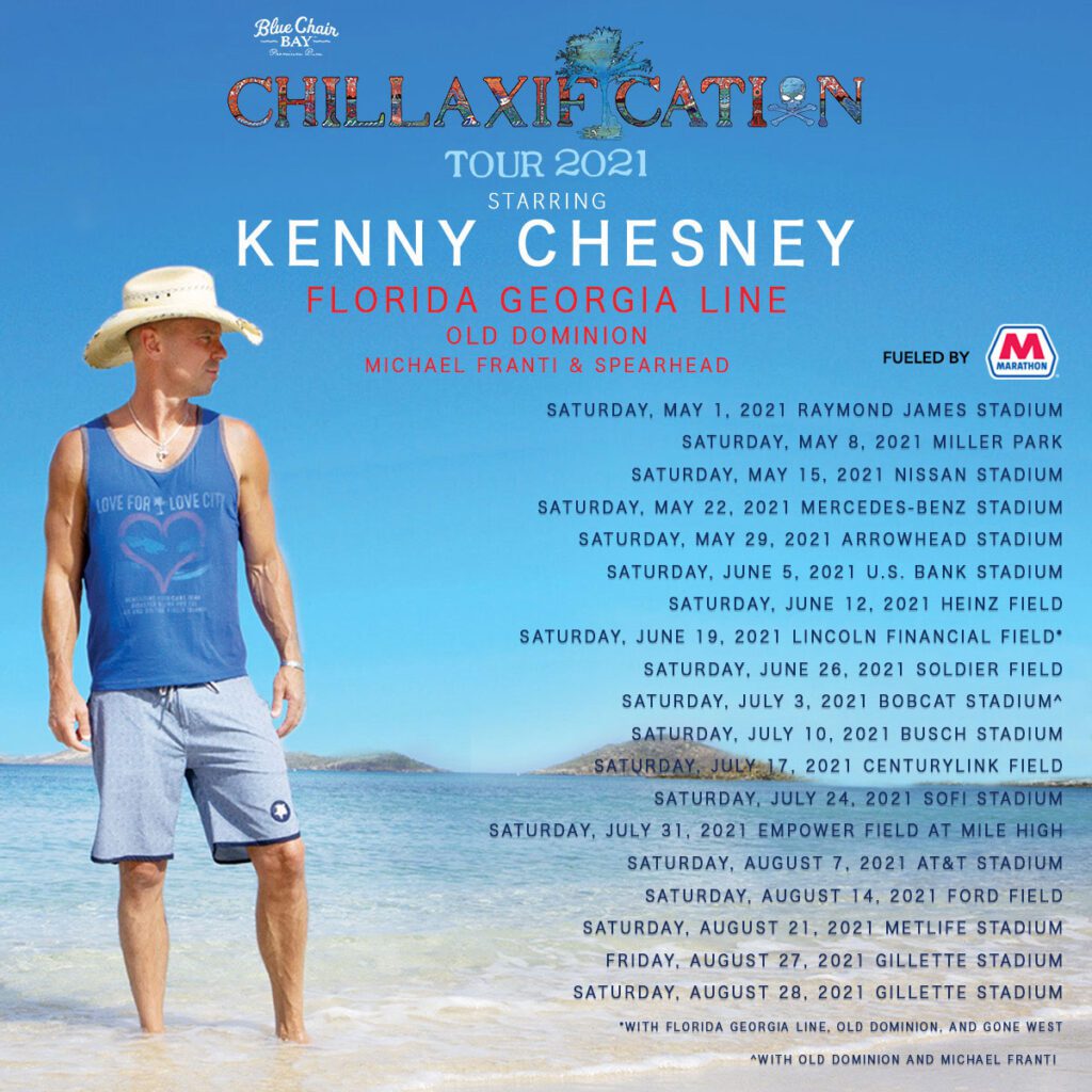 kenny chesney tour list